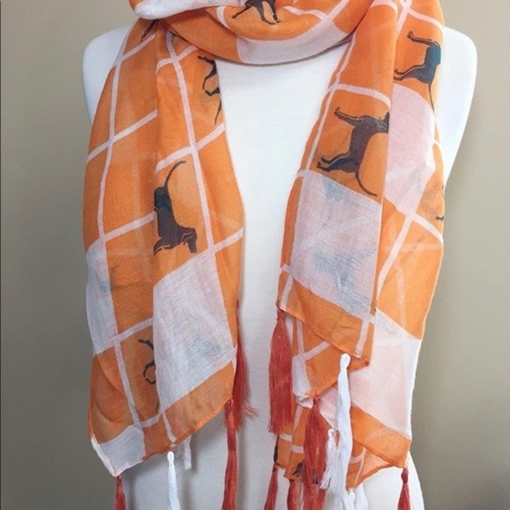 Hound Dog Long Fringe Scarf Tennessee - Picture 5 of 6